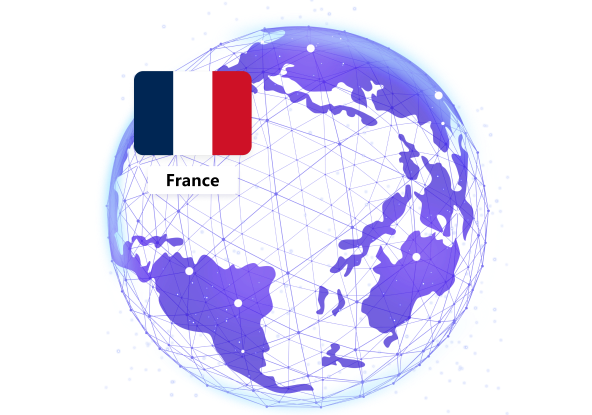 France flag on a globe illustration