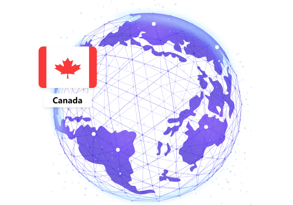 Canadian flag on a globe illustration