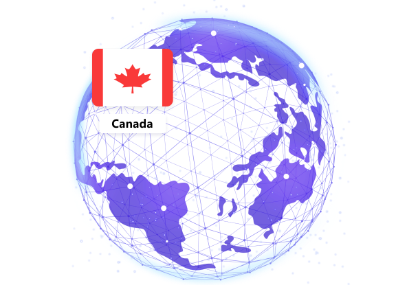 Canadian flag on a globe illustration
