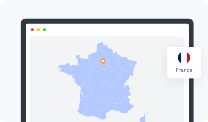 French residential IP geolocation illustration