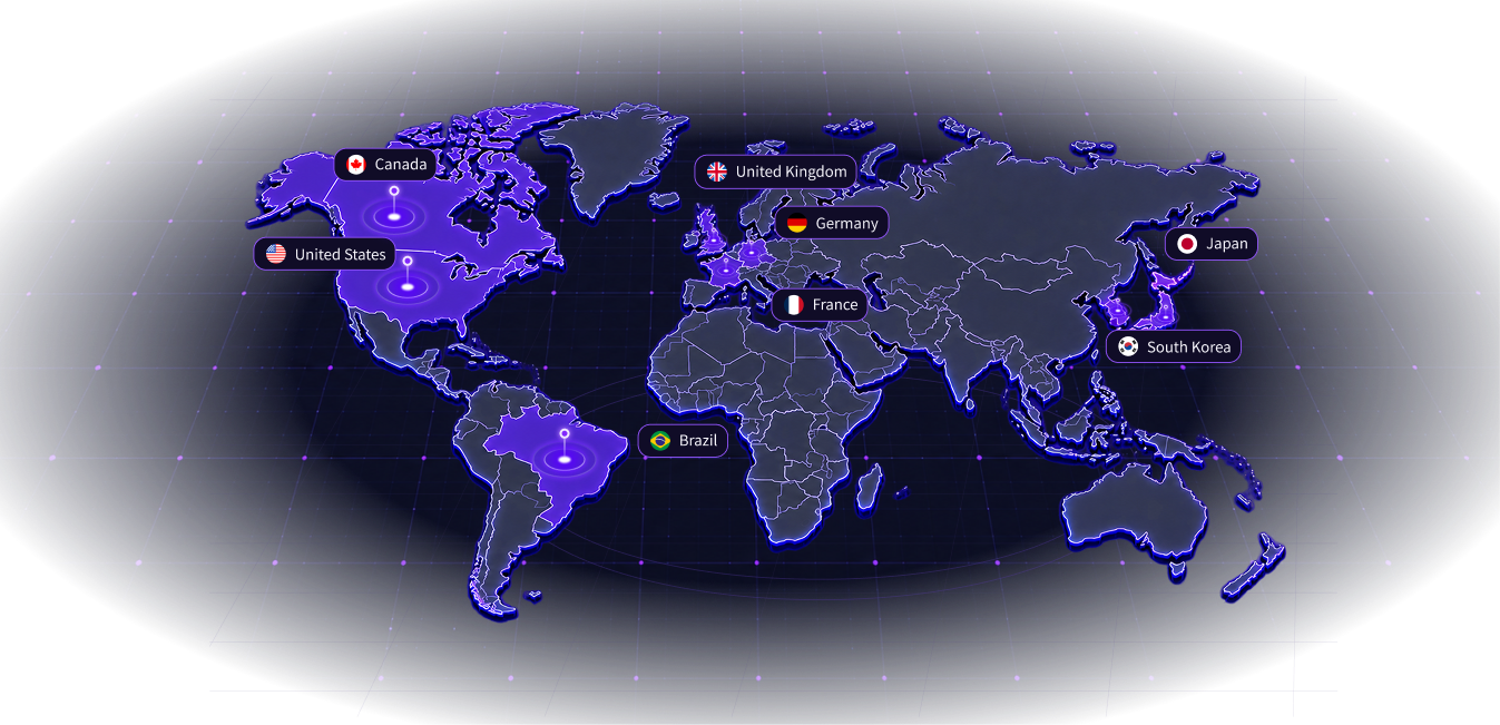 全球代理网络覆盖地图